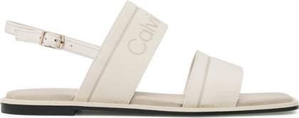 ΣΑΝΔΑΛΙΑ SQUARED FLAT SANDAL HE HW0HW01496 ΕΚΡΟΥ CALVIN KLEIN