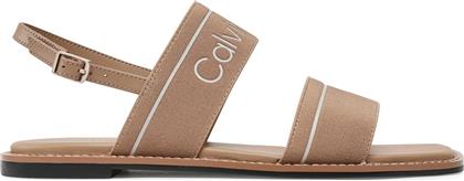 ΣΑΝΔΑΛΙΑ SQUARED FLAT SANDAL HE HW0HW01496 ΚΑΦΕ CALVIN KLEIN