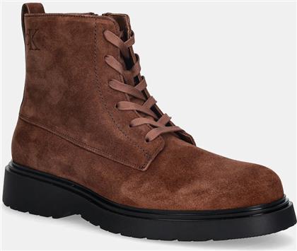ΣΟΥΕΤ ΠΑΠΟΥΤΣΙΑ COMBAT ESS LACE UP ZIP BOOT SU ΑΝΔΡΙΚΑ, ΧΡΩΜΑ: ΚΑΦΕ, YM0YM01371 CALVIN KLEIN