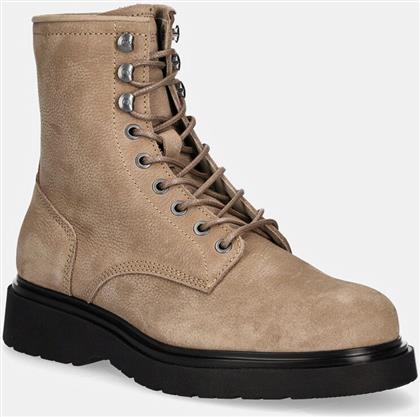 ΣΟΥΕΤ ΠΑΠΟΥΤΣΙΑ LACE UP BOOT W/ ZIP SUEDE ΧΡΩΜΑ: ΜΠΕΖ, HM0HM01576 CALVIN KLEIN