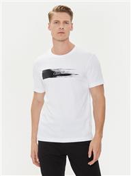 T-SHIRT BRUSH LOGO K10K113113 ΛΕΥΚΟ REGULAR FIT CALVIN KLEIN