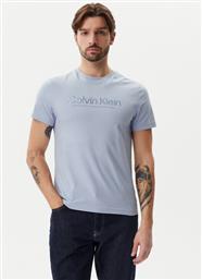 T-SHIRT SATIN BONDED LOGO K10K114162 ΓΑΛΑΖΙΟ REGULAR FIT CALVIN KLEIN