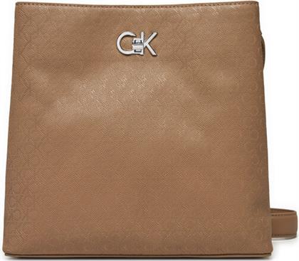 ΤΣΑΝΤΑ CK CONVERTIBLE BUCKET BAG-MONO K60K613137 ΚΑΦΕ CALVIN KLEIN