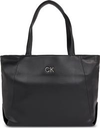 ΤΣΑΝΤΑ CK DAILY SHOPPER MEDIUM PEBBLE K60K611766 ΜΑΥΡΟ CALVIN KLEIN