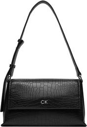 ΤΣΑΝΤΑ CK DAILY SHOULDER BAG-CROCO K60K612142 ΜΑΥΡΟ CALVIN KLEIN