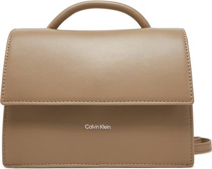 ΤΣΑΝΤΑ CK LINN TOP HANDLE CROSSBODY K60K613162 ΜΠΕΖ CALVIN KLEIN