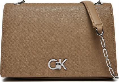 ΤΣΑΝΤΑ CK MEDIUM CONV SHOULDER BAG-MONO K60K613138 ΚΑΦΕ CALVIN KLEIN