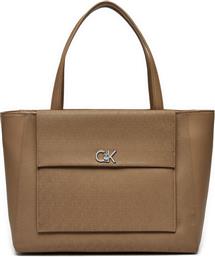 ΤΣΑΝΤΑ CK MEDIUM SHOPPER W/POCKET-MONO K60K613136 ΜΠΕΖ CALVIN KLEIN