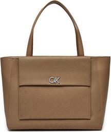 ΤΣΑΝΤΑ CK MEDIUM SHOPPER W/POCKET-MONO K60K613136 ΜΠΕΖ CALVIN KLEIN