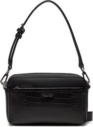 ΤΣΑΝΤΑ CK MUST CONV CAMERA BAG-CROCO K60K612110 ΜΑΥΡΟ CALVIN KLEIN