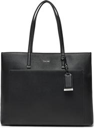 ΤΣΑΝΤΑ CK MUST MEDIUM SHOPPER-CAVIAR K60K613086 ΜΑΥΡΟ CALVIN KLEIN