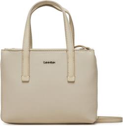 ΤΣΑΝΤΑ CK MUST MINI TOTE-PU/NUBUCK K60K611873 ΓΚΡΙ CALVIN KLEIN