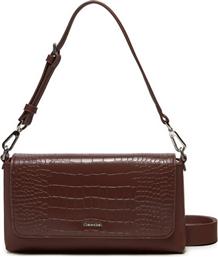 ΤΣΑΝΤΑ CK MUST SHOULDER BAG-CROCO K60K612111 ΚΑΦΕ CALVIN KLEIN