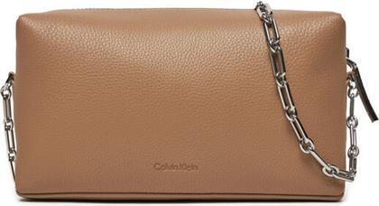 ΤΣΑΝΤΑ CK PLAQUE CAMERA BAG K60K612788 ΚΑΦΕ CALVIN KLEIN