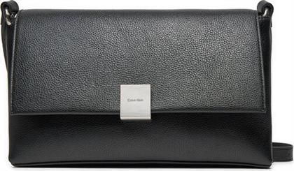 ΤΣΑΝΤΑ CK PLAQUE MEDIUM SHOULDER BAG K60K612783 ΜΑΥΡΟ CALVIN KLEIN