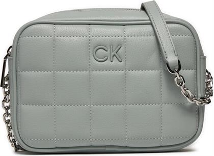 ΤΣΑΝΤΑ CK SQUARE QUILT K60K612331 ΓΚΡΙ CALVIN KLEIN