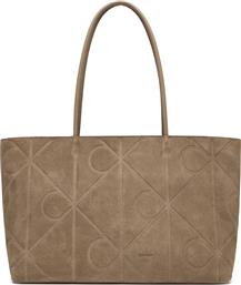 ΤΣΑΝΤΑ EMBLEM AOP EMBOSSED SUEDE TOTE LV04F3334G ΜΠΕΖ CALVIN KLEIN