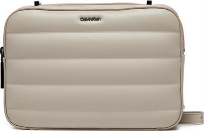 ΤΣΑΝΤΑ LINE QUILT CAMERA BAG K60K612114 ΓΚΡΙ CALVIN KLEIN