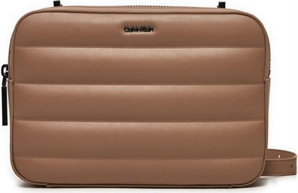 ΤΣΑΝΤΑ LINE QUILT CAMERA BAG K60K612114 ΚΑΦΕ CALVIN KLEIN