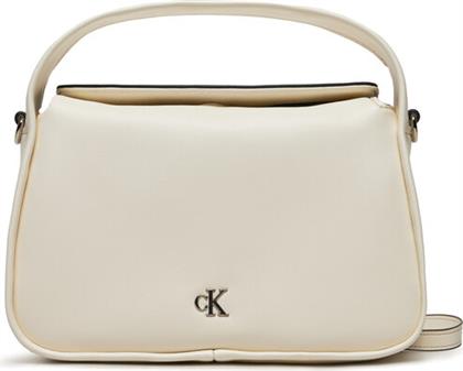 ΤΣΑΝΤΑ METAL MONO MINI BLOCK20 W/FLAP K60K612246 ΕΚΡΟΥ CALVIN KLEIN