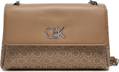 ΤΣΑΝΤΑ RE-LOCK CONV SHOULDER BAG-JQC K60K612641 ΜΠΕΖ CALVIN KLEIN