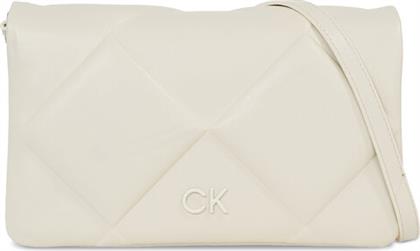 ΤΣΑΝΤΑ RE-LOCK QUILT SHOULDER BAG K60K611021 ΛΕΥΚΟ CALVIN KLEIN