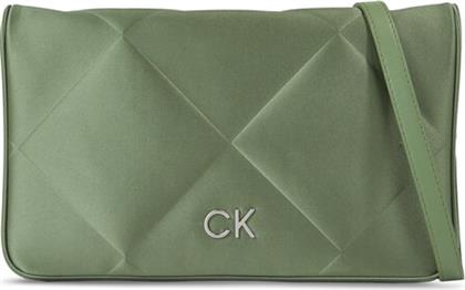 ΤΣΑΝΤΑ RE-LOCK QUILT SHOULDER BAG-SATIN K60K611300 ΠΡΑΣΙΝΟ CALVIN KLEIN