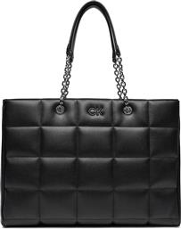 ΤΣΑΝΤΑ SQUARE QUILT CHAIN SHOPPER K60K612019 ΜΑΥΡΟ CALVIN KLEIN