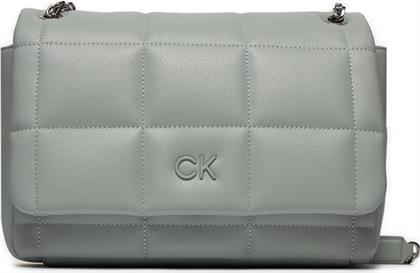 ΤΣΑΝΤΑ SQUARE QUILT CONV SHOULDER BAG K60K612332 ΓΚΡΙ CALVIN KLEIN