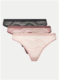 ΣΕΤ 3 ΤΕΜΑΧΙΑ ΣΤΡΙΝΓΚ THONG 3PK 000QD5216E ΕΓΧΡΩΜΟ CALVIN KLEIN UNDERWEAR