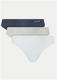 ΣΕΤ 3 ΤΕΜΑΧΙΑ ΣΤΡΙΝΓΚ THONG 3PK 000QD5219E ΕΓΧΡΩΜΟ CALVIN KLEIN UNDERWEAR