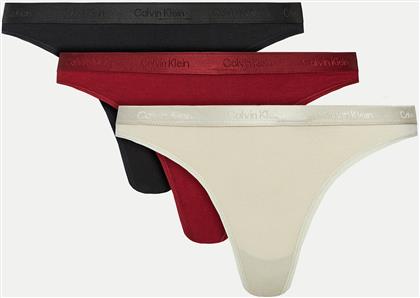 ΣΕΤ 3 ΤΕΜΑΧΙΑ ΣΤΡΙΝΓΚ THONG 3PK 000QD5244E ΕΓΧΡΩΜΟ CALVIN KLEIN UNDERWEAR