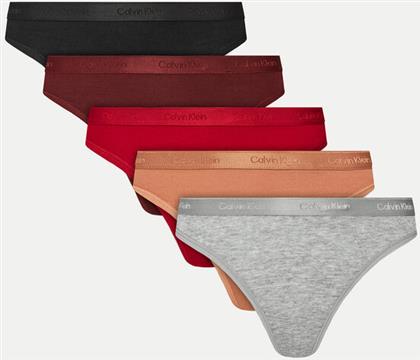 ΣΕΤ 5 ΖΕΥΓΑΡΙΑ ΣΤΡΙΝΓΚ THONG 5PK 000QD5247E ΕΓΧΡΩΜΟ CALVIN KLEIN UNDERWEAR