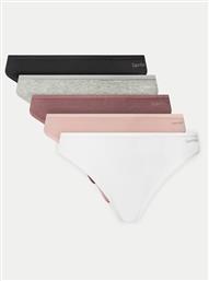 ΣΕΤ 5 ΖΕΥΓΑΡΙΑ ΣΤΡΙΝΓΚ THONG 5PK 000QD5250E ΕΓΧΡΩΜΟ CALVIN KLEIN UNDERWEAR