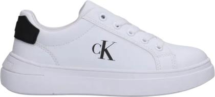 UNISEX ΕΦΗΒΙΚΑ SNEAKERS V3X9-83167-1355X002 ΛΕΥΚΑ CALVIN KLEIN