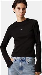 WOVEN LABEL RIB LS TOP (9000211673-68372) CALVIN KLEIN