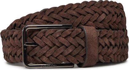 ΖΩΝΗ ΑΝΔΡΙΚΗ WARMTH BRAIDED SUEDE 35MM K50K512841 ΚΑΦΕ CALVIN KLEIN