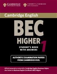 BEC HIGHER 1 STUDENT'S BOOK WITH ANSWERS CAMBRIDGE