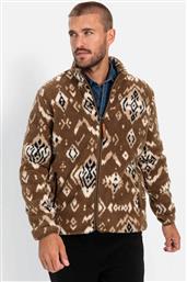 ΑΝΔΡΙΚΗ ΖΑΚΕΤΑ FLEECE ΜΕ GEOMETRICAL PRINT REGULAR FIT - C242-409401-4W41 ΚΑΦΕ CAMEL