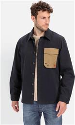 ΑΝΔΡΙΚΟ OVERSHIRT ΜΕ CONTRAST ΤΣΕΠΗ RELAXED FIT - C242-409381-4S81 ΜΠΛΕ ΣΚΟΥΡΟ CAMEL