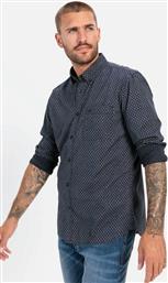 ΑΝΔΡΙΚΟ ΠΟΥΚΑΜΙΣΟ BUTTON DOWN ΜΕ PRINT REGULAR FIT - C242-409114-4S14 ΜΠΛΕ ΣΚΟΥΡΟ CAMEL