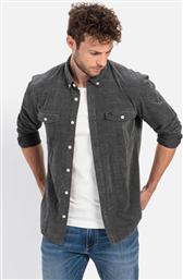 ΑΝΔΡΙΚΟ ΠΟΥΚΑΜΙΣΟ BUTTON DOWN ΜΕ ΒΕΛΟΥΔΙΝΗ ΥΦΗ REGULAR FIT - C242-409141-4S41 ΑΝΘΡΑΚΙ CAMEL