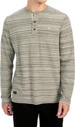 ΜΠΛΟΥΖΑ ΜΑΚΡΥΜΑΝΙΚΗ HENLEY STRIPES 409640-4T33 04 ΜΠΕΖ CAMEL