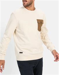 ΦΟΥΤΕΡ CREWNECK CONTRAST POCKET CAMEL