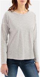 T-SHIRT ΓΥΝΑΙΚΕΙΟ SMALL STRIPES SINGLE JERSEY C31-309338-1T05-38 OFFWHITE CAMEL