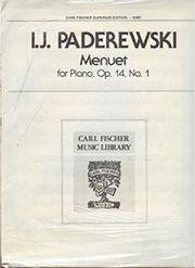 PADAREWSKI - MENUET OP.14 N.1 CARL FISCHER