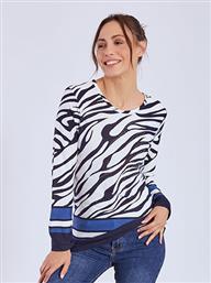 ΜΠΛΟΥΖΑ ΜΕ ANIMAL PRINT ΚΑΙ STRASS WT7616.4883+3 CELESTINO