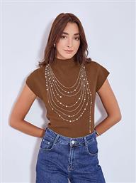 ΜΠΛΟΥΖΑ ΠΛΕΚΤΗ ΜΕ STRASS ΚΑΙ ΠΕΡΛΕΣ WT7906.4919+3 CELESTINO