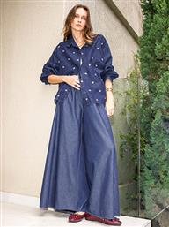 ΠΑΝΤΕΛΟΝΑ OVERSIZED ΜΕ DENIM ΟΨΗ WT7830.1201+1 CELESTINO