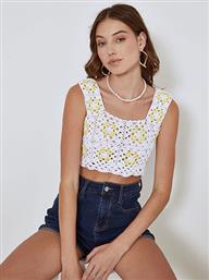 ΠΛΕΚΤΟ CROP TOP ΜΕ ΛΟΥΛΟΥΔΙΑ SM0029.4002+1 CELESTINO